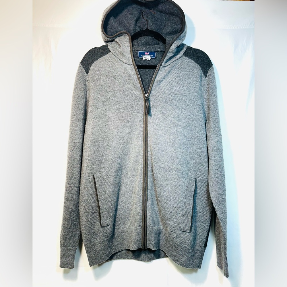 Vineyard Vines Gray Cashmere Blend Hooded Sweater